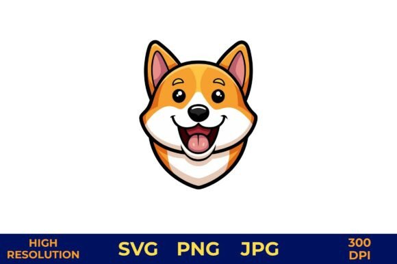 Bright Smiling Dog Emoji Vector Artwork