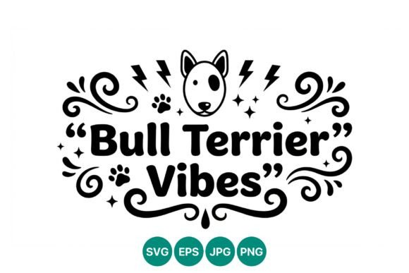 Bull Terrier Vibes Dog Vector Art