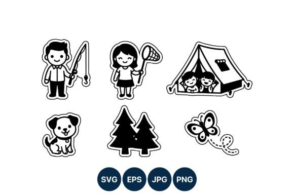 Camping Children Fishing Camping Dog