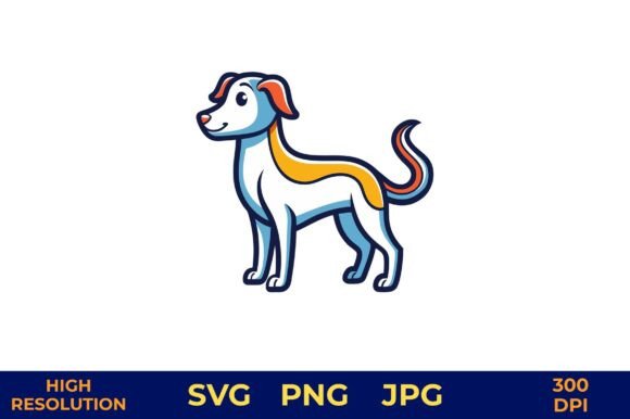 Cartoon Dog Wagging Tail in Vector Style