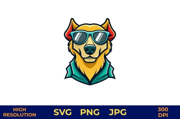 Cartoon Dog with Sunglasses in Bright