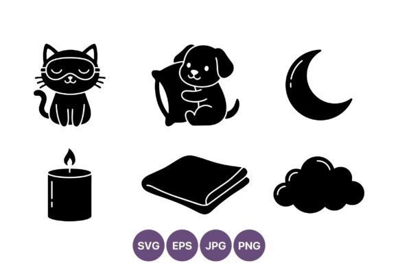 Cat Dog Moon Candle Blanket Cloud Icons