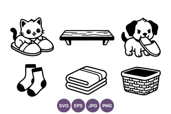 Cat Dog Slippers Bench Socks Blanket