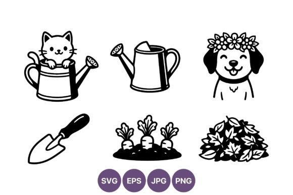 Cat in Watering Can Dog Flower Crown
