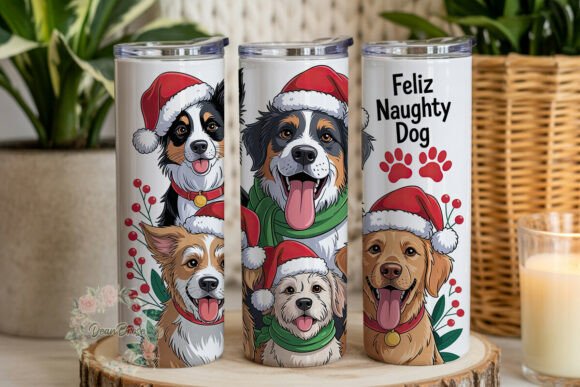 Christmas Naughty Dog 20oz Tumbler Wrap