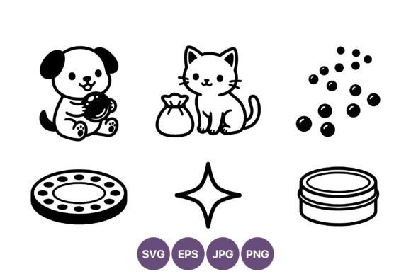 Cute Dog and Cat Pet Icons