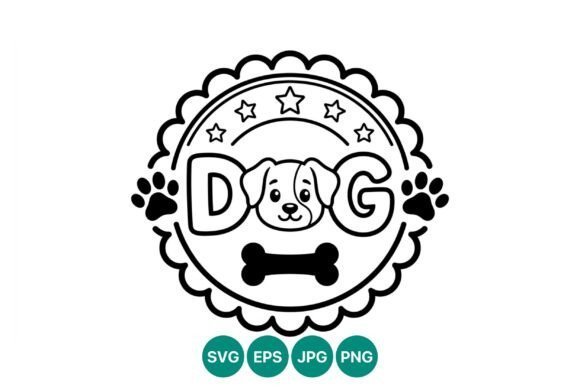 Cute Dog Face Bone Paw Vector