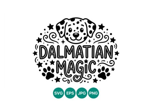 Dalmatian Magic Dog Face Vector