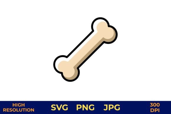 Dog Bone Vector Illustration Outline