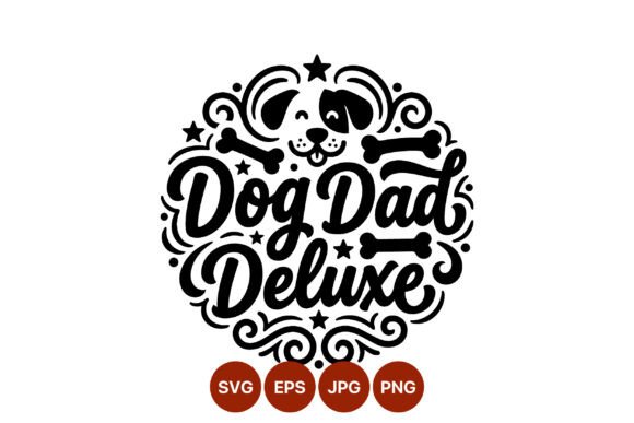 Dog Dad Deluxe Black and White Vector