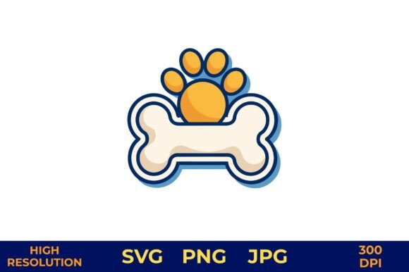 Dog Paw Clutching Bone Vector