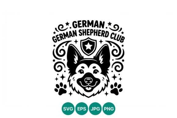 German Shepherd Dog Club Logo Vector