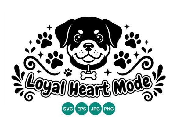 Loyal Heart Mode Cute Dog Vector