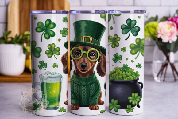 Lucky Dog Clover Green 20oz Tumbler Wrap