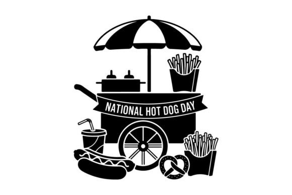 National Hot Dog Day Food Cart Vector Il