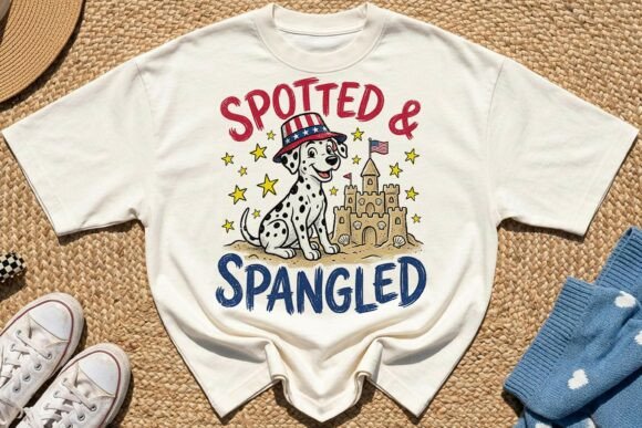 Patriotic Summer Dalmatian Dog PNG