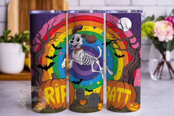 Spooky Skeletal Dog Halloween Wrap